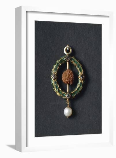 Jewel with Carved Cherry Stone, 1491-1530-Quentin Massys or Metsys-Framed Giclee Print