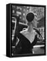 Jeweled Stay Put Cocktail Hat at Reckless Angle-Nina Leen-Framed Stretched Canvas