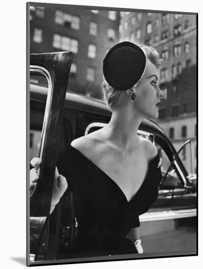 Jeweled Stay Put Cocktail Hat at Reckless Angle-Nina Leen-Mounted Premium Photographic Print