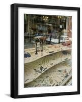 Jewelry Store with Cars Reflected in the Window-null-Framed Photographic Print