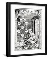 Jewish Cabbalist Holding a Sephiroth, Copy of an Illustration from "Portae Lucis"-null-Framed Giclee Print