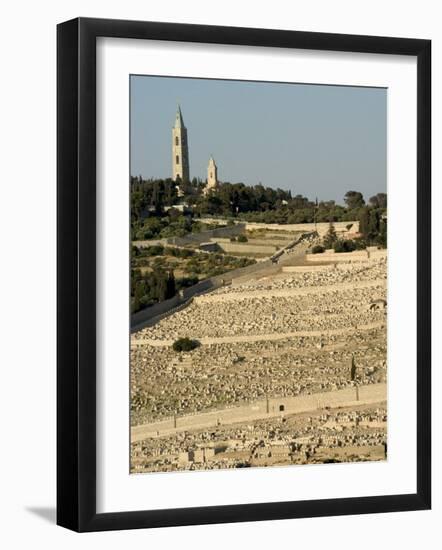 Jewish Cemetery, Mount of Olives, Jerusalem, Israel, Middle East-Christian Kober-Framed Photographic Print