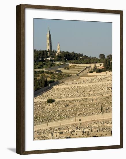 Jewish Cemetery, Mount of Olives, Jerusalem, Israel, Middle East-Christian Kober-Framed Photographic Print