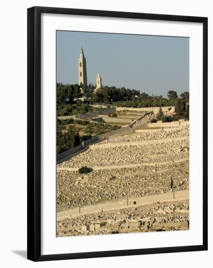 Jewish Cemetery, Mount of Olives, Jerusalem, Israel, Middle East-Christian Kober-Framed Photographic Print