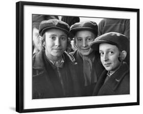 Jewish Children Posing for a Picture-William Vandivert-Framed Photographic Print