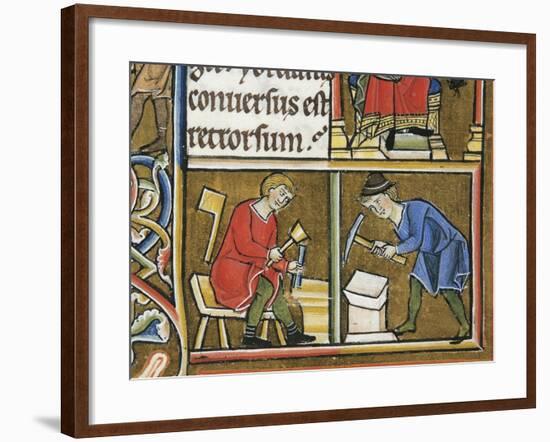 Jewish Craftsmen Working, Miniature from Beatae Elisabeth Psalterium-null-Framed Giclee Print