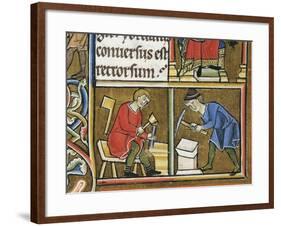 Jewish Craftsmen Working, Miniature from Beatae Elisabeth Psalterium-null-Framed Giclee Print