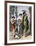 Jewish Family Marking their Home with Lamb's Blood for the First Passover-null-Framed Giclee Print