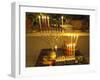 Jewish Festival of Hanukkah, Three Hanukiah with Four Candles Each, Jerusalem, Israel, Middle East-Eitan Simanor-Framed Photographic Print