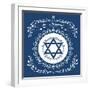 Jewish Hanukkah Holiday Background with Magen David Star - Vector Illustration-kaetana-Framed Art Print