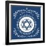 Jewish Hanukkah Holiday Background with Magen David Star - Vector Illustration-kaetana-Framed Art Print