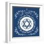 Jewish Hanukkah Holiday Background with Magen David Star - Vector Illustration-kaetana-Framed Art Print