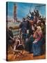 Jewish Immigrants on Ship near Statue of Liberty-null-Stretched Canvas