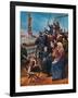 Jewish Immigrants on Ship near Statue of Liberty-null-Framed Premium Giclee Print