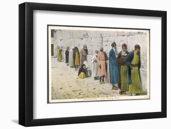 Jewish Men at the Wailing Wall, Jerusalem-null-Framed Photographic Print