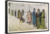 Jewish Men at the Wailing Wall, Jerusalem-null-Framed Stretched Canvas