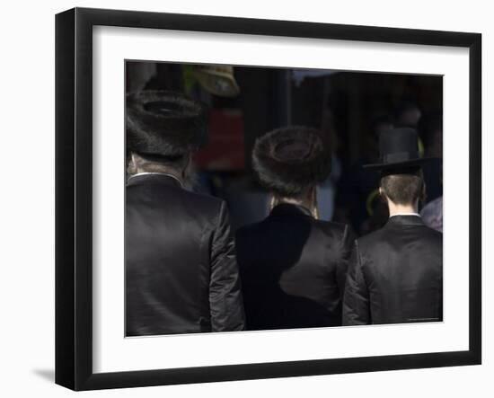 Jewish Men in Traditional Clothes, Old Walled City, Jerusalem, Israel, Middle East-Christian Kober-Framed Photographic Print