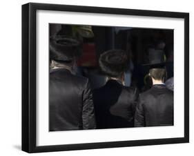 Jewish Men in Traditional Clothes, Old Walled City, Jerusalem, Israel, Middle East-Christian Kober-Framed Photographic Print