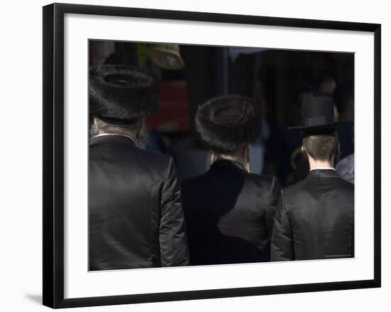 Jewish Men in Traditional Clothes, Old Walled City, Jerusalem, Israel, Middle East-Christian Kober-Framed Photographic Print