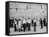 Jewish Men in Various Modes of Traditional Dress at the Wailing Wall in Jerusalem-null-Framed Stretched Canvas