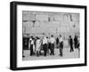 Jewish Men in Various Modes of Traditional Dress at the Wailing Wall in Jerusalem-null-Framed Premium Photographic Print