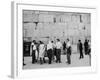 Jewish Men in Various Modes of Traditional Dress at the Wailing Wall in Jerusalem-null-Framed Photographic Print