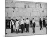 Jewish Men in Various Modes of Traditional Dress at the Wailing Wall in Jerusalem-null-Mounted Photographic Print