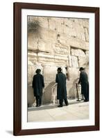 Jewish Orthodox Men Pray at Western Wall, Jerusalem, Israel-David Noyes-Framed Photographic Print