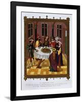 Jewish Passover Ceremony, from 15th century Missal, Manuscript Attributed to School of Van Eyck-null-Framed Giclee Print