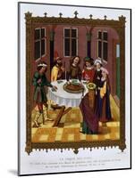 Jewish Passover Ceremony, from 15th century Missal, Manuscript Attributed to School of Van Eyck-null-Mounted Giclee Print