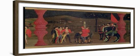 Jewish Pawnbroker and Family Burned at the Stake For Roasting the Consecrated Host, c.1468-Paolo Uccello-Framed Giclee Print