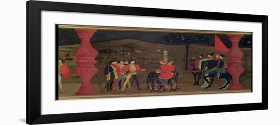 Jewish Pawnbroker and Family Burned at the Stake For Roasting the Consecrated Host, c.1468-Paolo Uccello-Framed Giclee Print