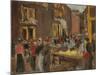Jewish Quarter in Amsterdam; Judengasse in Amsterdam, Ecke Jodenbreestraat, 1905 (Oil on Board)-Max Liebermann-Mounted Giclee Print