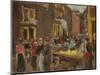 Jewish Quarter in Amsterdam; Judengasse in Amsterdam, Ecke Jodenbreestraat, 1905 (Oil on Board)-Max Liebermann-Mounted Giclee Print