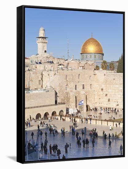 Jewish Quarter of Western Wall Plaza and Dome of Rock, UNESCO World Heritage Site, Jerusalem Israel-Gavin Hellier-Framed Stretched Canvas