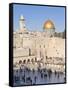 Jewish Quarter of Western Wall Plaza and Dome of Rock, UNESCO World Heritage Site, Jerusalem Israel-Gavin Hellier-Framed Stretched Canvas