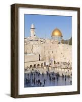 Jewish Quarter of Western Wall Plaza and Dome of Rock, UNESCO World Heritage Site, Jerusalem Israel-Gavin Hellier-Framed Photographic Print