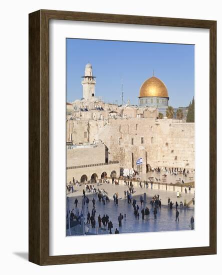 Jewish Quarter of Western Wall Plaza and Dome of Rock, UNESCO World Heritage Site, Jerusalem Israel-Gavin Hellier-Framed Photographic Print