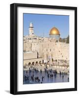 Jewish Quarter of Western Wall Plaza and Dome of Rock, UNESCO World Heritage Site, Jerusalem Israel-Gavin Hellier-Framed Photographic Print