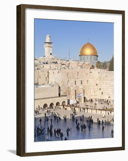 Jewish Quarter of Western Wall Plaza and Dome of Rock, UNESCO World Heritage Site, Jerusalem Israel-Gavin Hellier-Framed Photographic Print