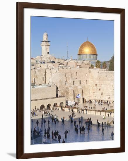 Jewish Quarter of Western Wall Plaza and Dome of Rock, UNESCO World Heritage Site, Jerusalem Israel-Gavin Hellier-Framed Photographic Print