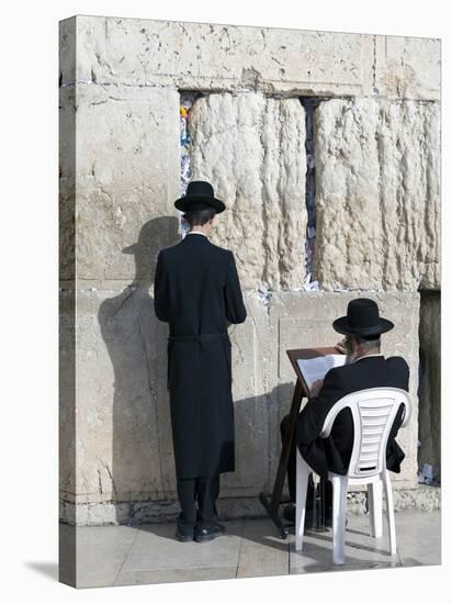 Jewish Quarter of Western Wall Plaza, People Praying at Wailing Wall, Old City, Jerusalem, Israel-Gavin Hellier-Stretched Canvas