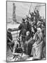 Jewish Refugees Pass Statue of Liberty-null-Mounted Giclee Print