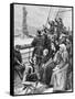 Jewish Refugees Pass Statue of Liberty-null-Framed Stretched Canvas