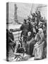 Jewish Refugees Pass Statue of Liberty-null-Stretched Canvas
