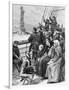 Jewish Refugees Pass Statue of Liberty-null-Framed Giclee Print