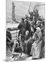 Jewish Refugees Pass Statue of Liberty-null-Mounted Giclee Print