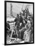 Jewish Refugees Pass Statue of Liberty-null-Framed Giclee Print