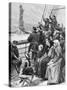 Jewish Refugees Pass Statue of Liberty-null-Stretched Canvas