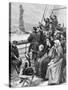 Jewish Refugees Pass Statue of Liberty-null-Stretched Canvas